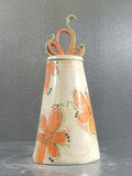 Elegant Orange lidded jar - handmade ceramic