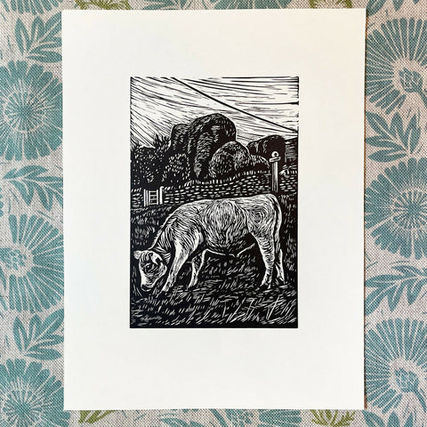 St Chloe Calf - Lino Print