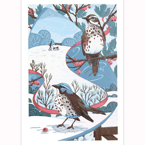 Louise Edwards, Redwing and Fieldfare, Blank Art Card