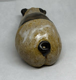 Friendly Stoneware Pig - Handmade Ceramic