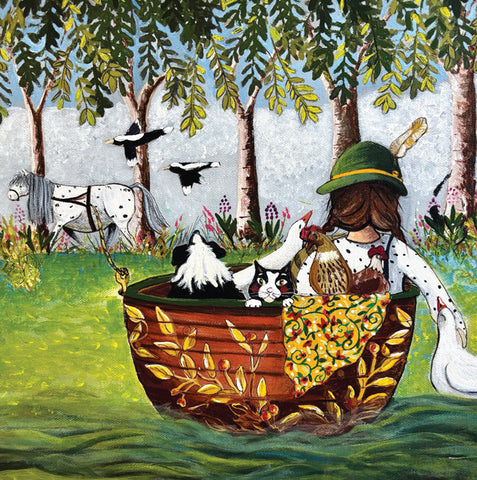 Lizzy Newcomb, A Helping Hand, Fine Art Greeting Card