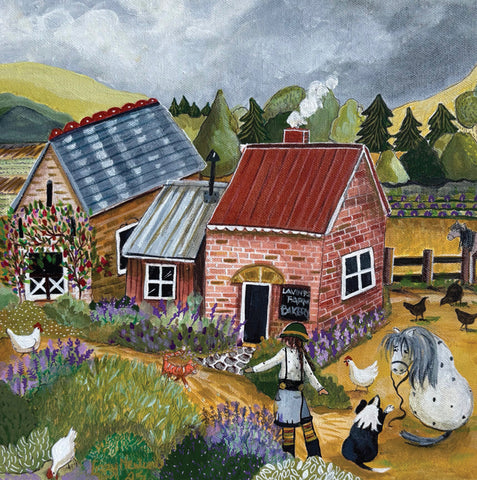 Lizzy Newcomb, Lavender Farm, Fine Art Greeting Card
