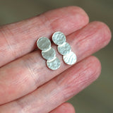 Triple Disc Silver Stud Earrings