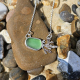 Silver Seaweed Seaglass Pendant
