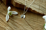 Curious Magpie Silver Twin Leaf Necklace Right Side