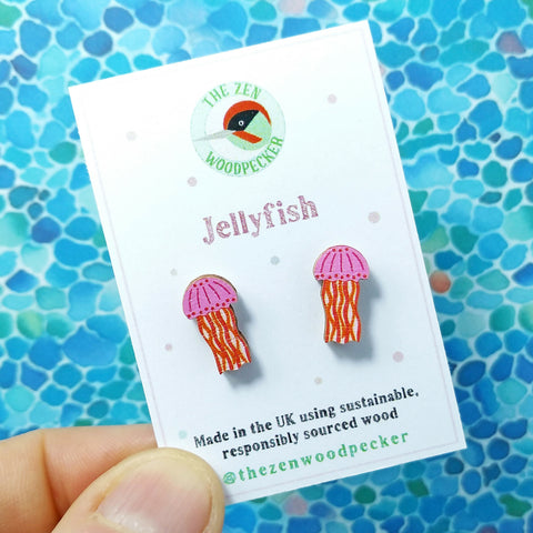 Pink Jellyfish Earrings