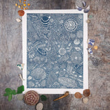 Hidden Beach Finds, Limited Edition Lino Print
