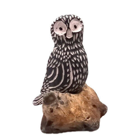Porcelain Sgraffito Owl Ornament