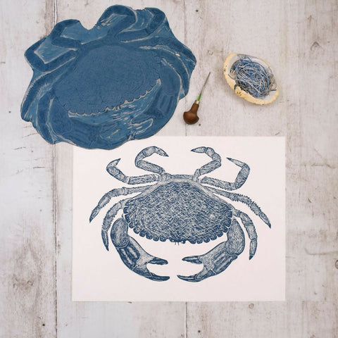 Brown Crab Limited Edition Lino Print