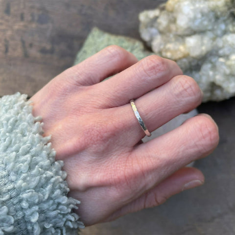 Narrow Silver Luna Ring - Handmade Sterling Silver