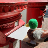 knitted mallard duck with postbox