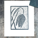 Snakeshead Fritillary, Limited Edition Lino Print