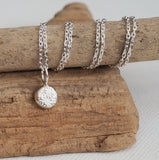 Silver Flower Pebble Pendant