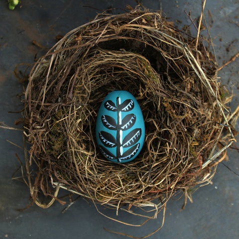 Hand painted Wooden Folk Art Easter Egg