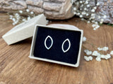 Silver Navette Stud Earrings by Curious Magpie Jewellery 3