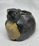 Black Rabbit - Handmade Ceramic Sculpture