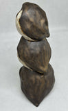 Original Handmade Stoneware Owl Stack - Ceramic Sculpture