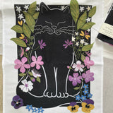 Cat Among the Flowers - Tea Towel