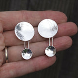 Disc Earrings - Large Silver Disc Stud Earrings - Hallmarked