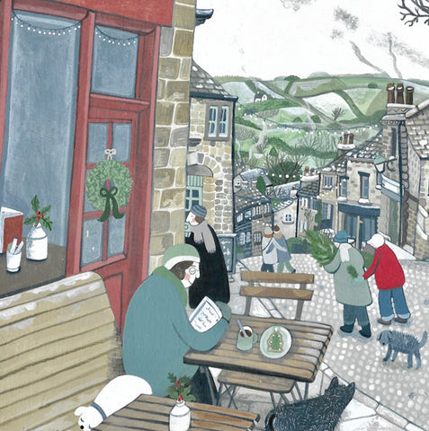 Mani Parkes, Tea in Town, Blank Art Card