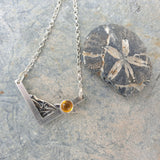 Silver Beach Coastal Pendant With Amber