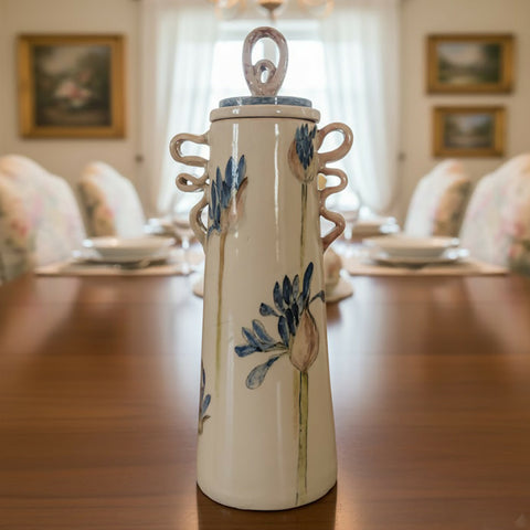 Into the Blue - secrets jar- handmade ceramic