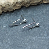 Silver Arc Stud Earrings
