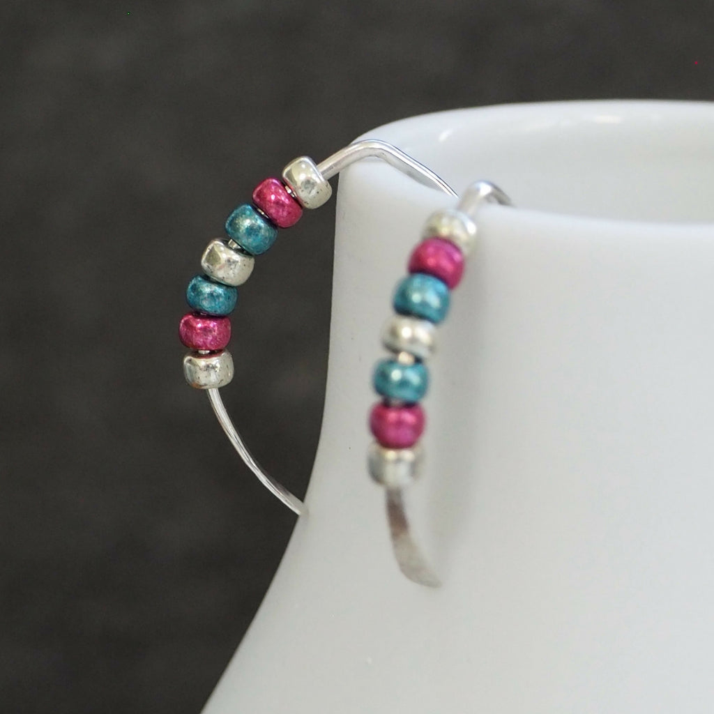 Metalic Seed Bead Threader Earrings