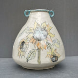 Sunflowers Flagon Vase - handmade ceramic