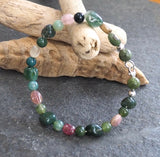 Tourmaline and Jade Bead Bracelet