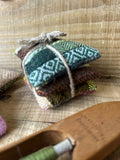 Patchwork Lavender Pouch Set of 3 - Hand Dyed and Woven British Wool Fabric