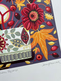 Autumn Equinox - Original Linocut