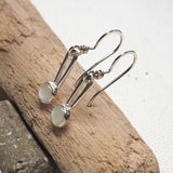 Mother of Pear Silver Dangle Earrings