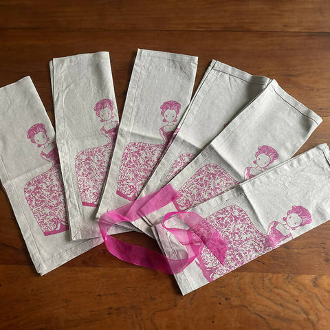 A Pair of Linen Napkins - Screen Print
