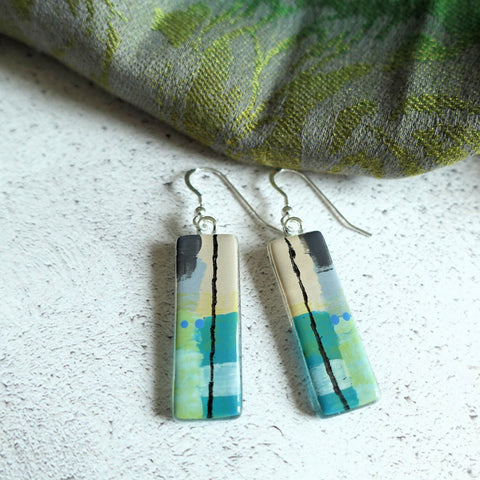 Coastline - Fused Glass Earrings