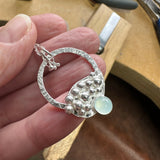 Silver Granulation and Chalcedony Pendant Necklace