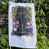 Cat Among the Flowers - Tea Towel
