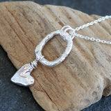 Molten Silver Heart Pendant Necklace
