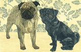 Two Pugs - Set of 8 note cards