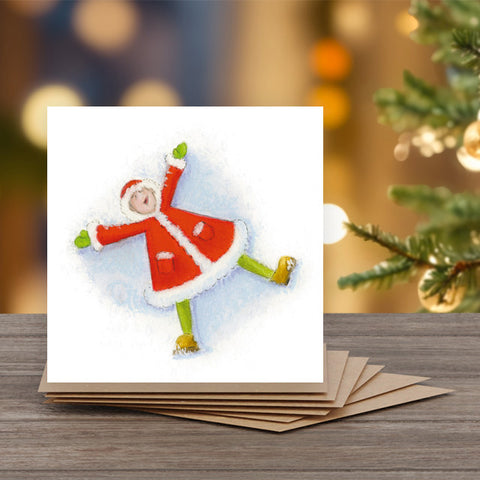 Snow Angel - Set of 6 Christmas Note Cards with Message