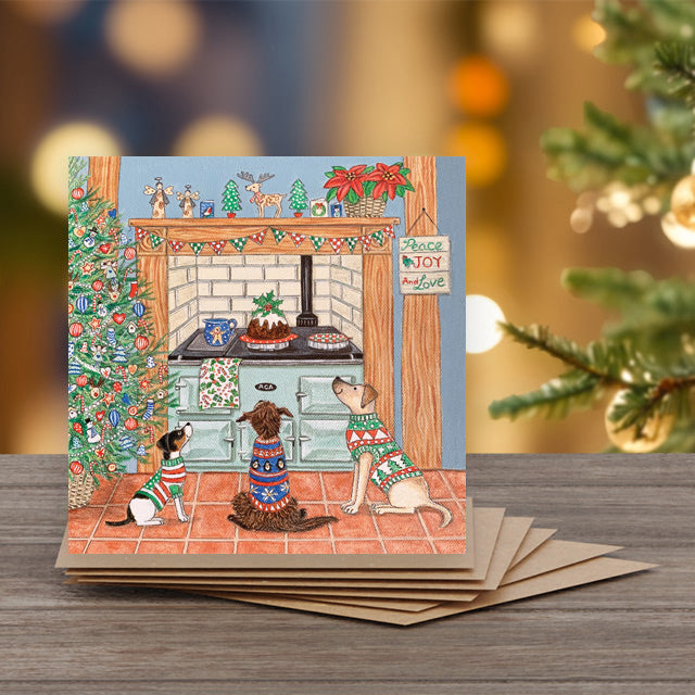 All Hail The Christmas Pudding - Set of 6 Christmas Note Cards with Message