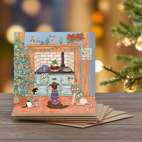 All Hail The Christmas Pudding - Set of 6 Christmas Note Cards with Message