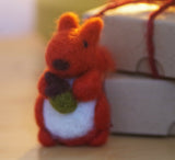 Handmade Needle Felted Red Squirrel Decoration - Made to Order