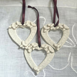 Heart Christmas Decorations - Handmade Ceramic