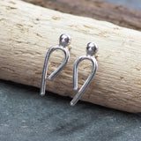 Silver Arc Stud Earrings
