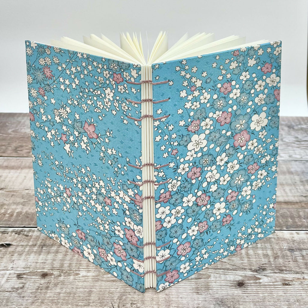 Blue Floral Kimono Silk - Journal