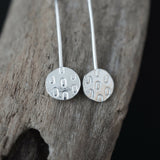 Textured Silver Drop Earrings