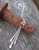 Silver Forged Rod Pendant - 3 Rods