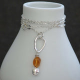 Citrine and Recycled Silver Pendant