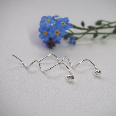 Silver Studs - Recycled Silver Spiral Earrings